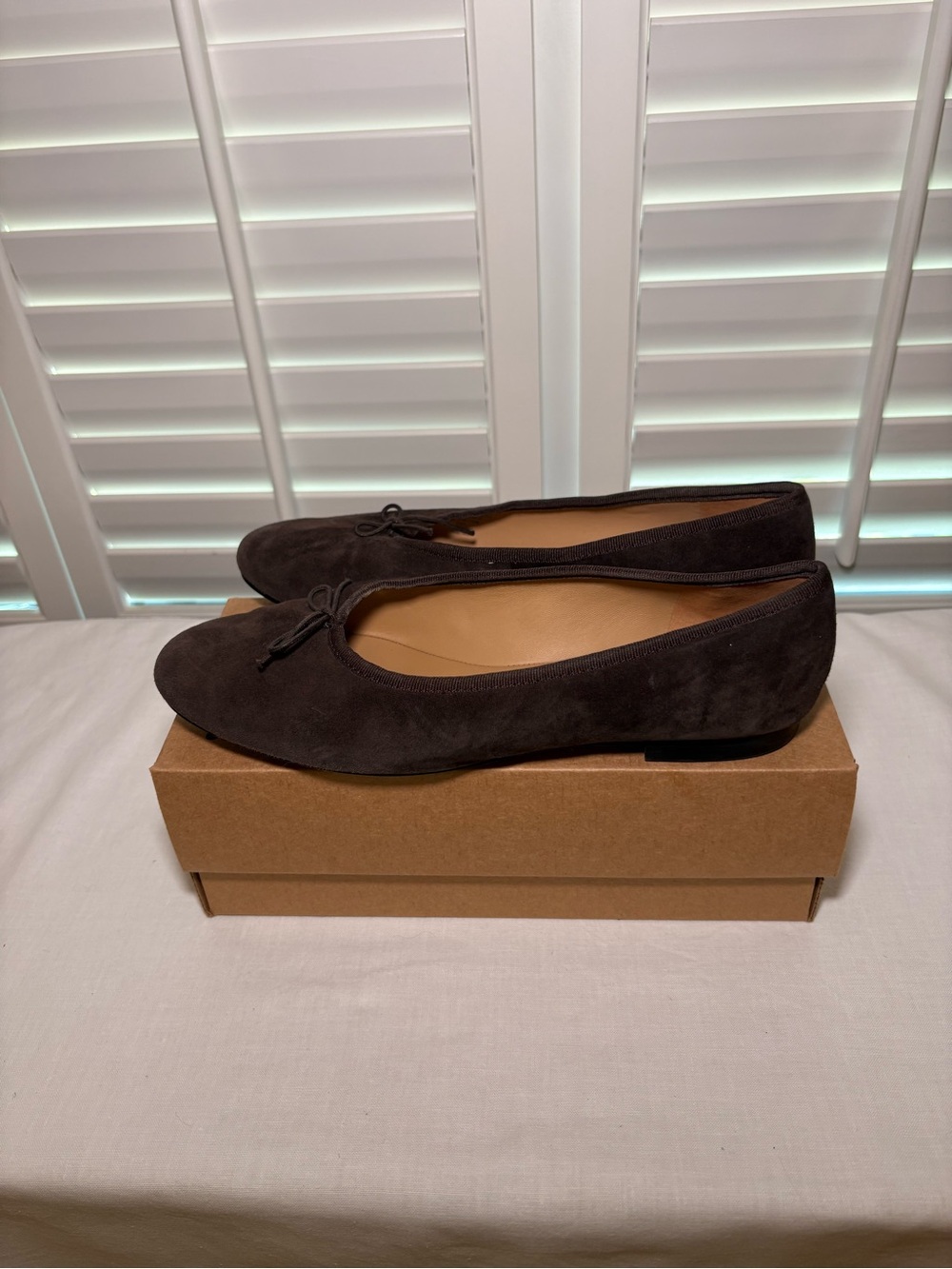 Madewell Suede Ballet Flats in Dark Brown